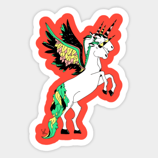 The four headed unicorn Sticker